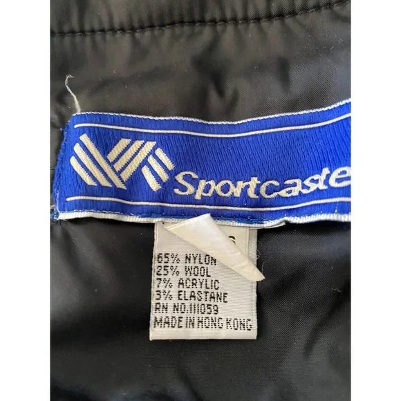 Sportcaster Vintage Black Ski Pants Wool Nylon Stretch 10 High Waist Slimming - Picture 5 of 9